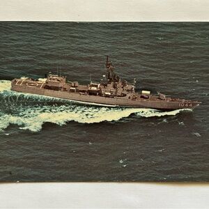 USS Brumby (FF-1044) Garcia Class Frigate US Navy Ship Vintage Postcard (1970s)